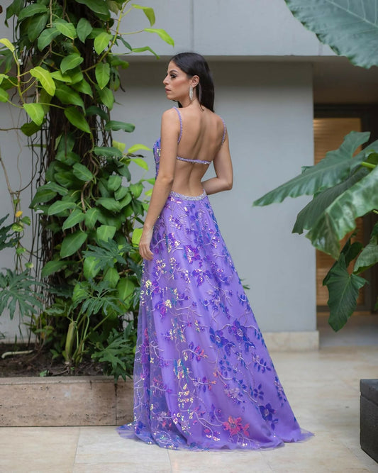 Vestido de Noche Lavanda - Colección 2020
